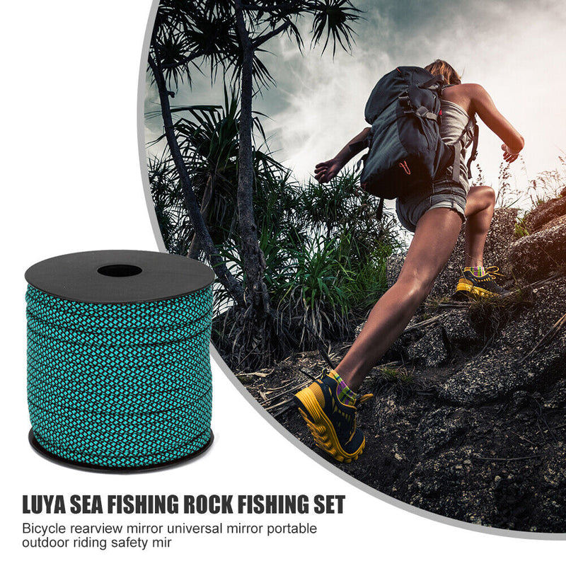 164ft 7-Strand Paracord Parachute Cord Tent Rope for Hiking Camping (Blue) Newly