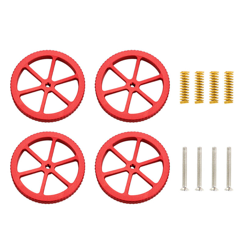 4pcs Upgraded Aluminum Hand Twist Leveling Nut with Hot Bed Die Springs Screws