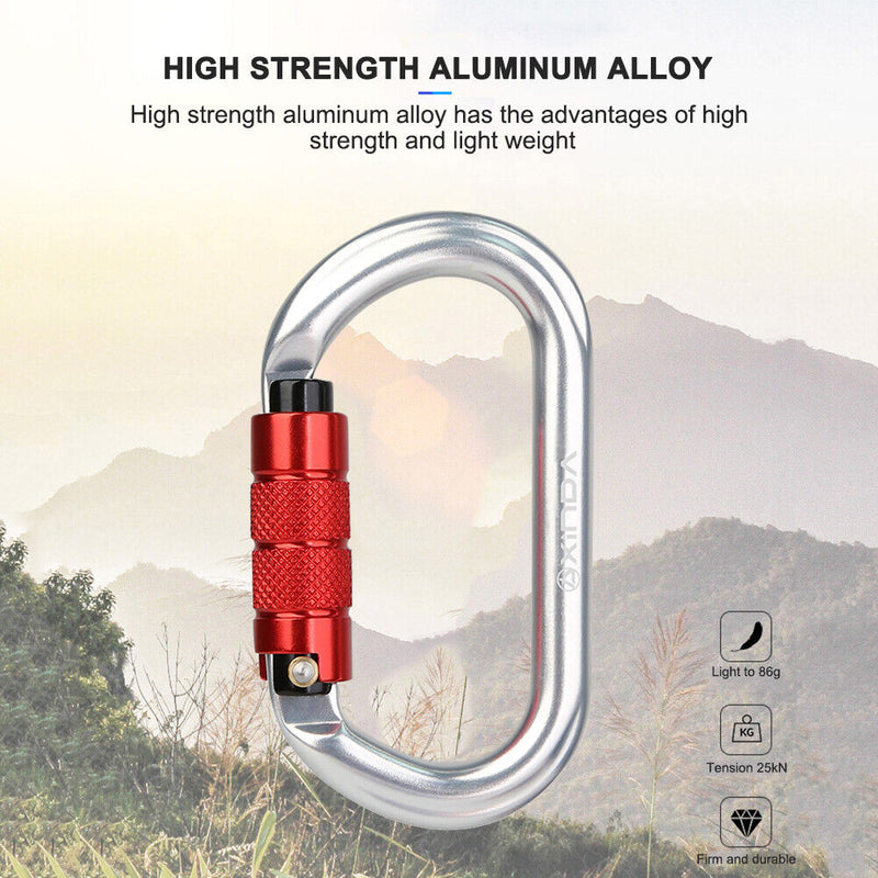 25KN O Shape Safety Auto Master Lock Carabiner Outdoor Rock Climbing Buckle
