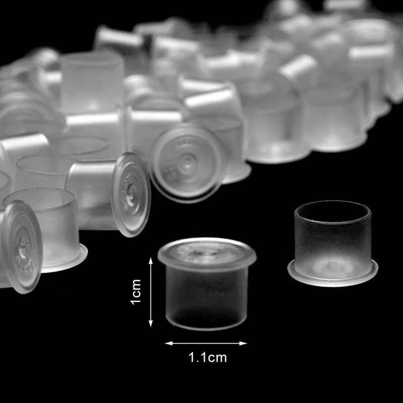 Plastic Microblading Tattoo Ink Cup Cap Pigment Clear Holder Container(A)