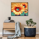 Frameless DIY Painting By Numbers Sunflower Hand Painted Canvas Wall Art Pi