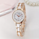 Waterproof Steel Strap Simple Bracelet Quartz Watches Women Casual Small Round D