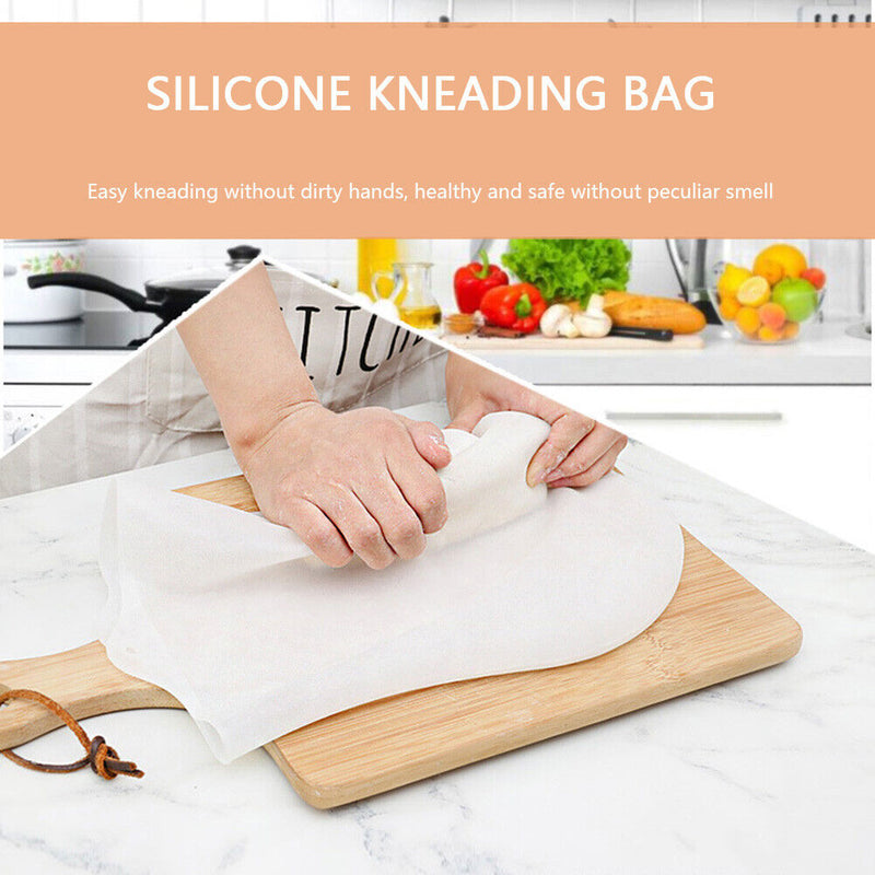 Silicone Kneading Dough Bag Flour Mixer Bags Kitchen Tools with Tie (L)