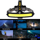 #A Sensor Headlamp COB XPE Rechargeable Fishing Headlight Outdoor Camping Torch