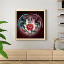 36x36cm Cross Stitch Full Embroidery Kit Dragon Rose Stamped for Home Ornament