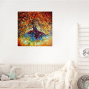 DIY Golden Tree Oil Paint by Numbers Coded Hand Painted Acrylic Drawing Gifts