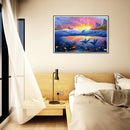 5D DIY Full Drill Round Shape Sea World Rhinestone Diamond Drawing for Home