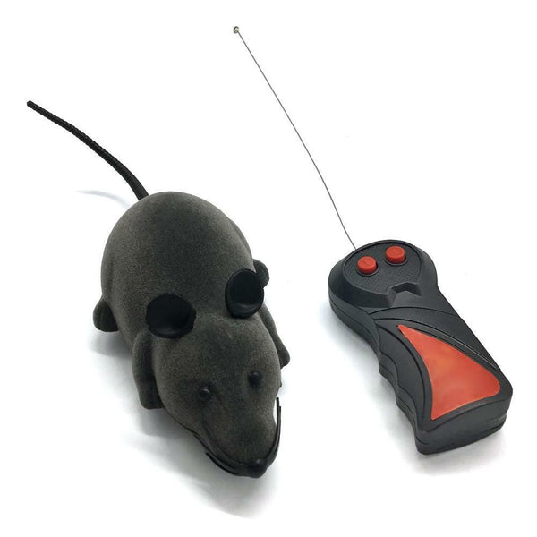 Wireless Electric RC Flocking Rat Toys Pet Cat Play Remote Control Mouse Toys