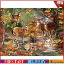 11CT Full Embroidery Forest Deer Herd Cotton Print Cross Stitch Home Decora
