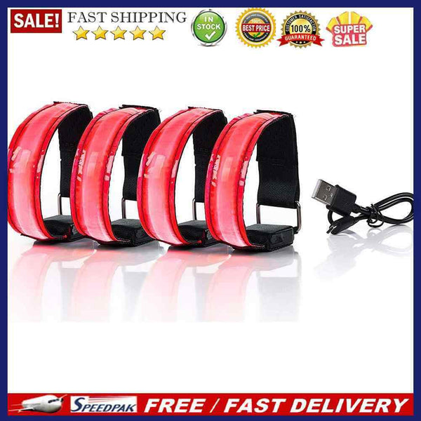 USB Chargeable LED Glowing Armband Sports Night Running Handband Bracelet
