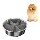 Pet Dog Feeding Food Bowl Rotating Slow Down Eating Feeder Dish Bowl (Grey)