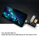5 in 1 Type-C Micro USB OTG USB TF Card Reader HUB for Phone Laptop (Black)