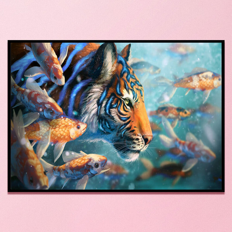 11CT Full Cross Stitch Stamped DIY Animal Printed Wall Crafts Home Decoration