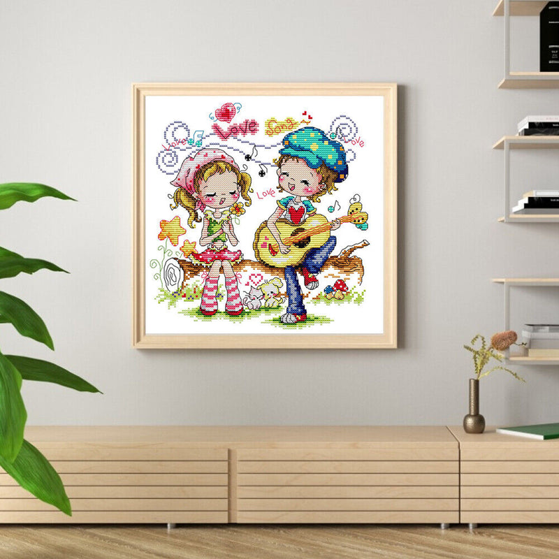 Partial Embroidery Love Song DIY Stamped Canvas 14CT Needlework Sets Home Decor