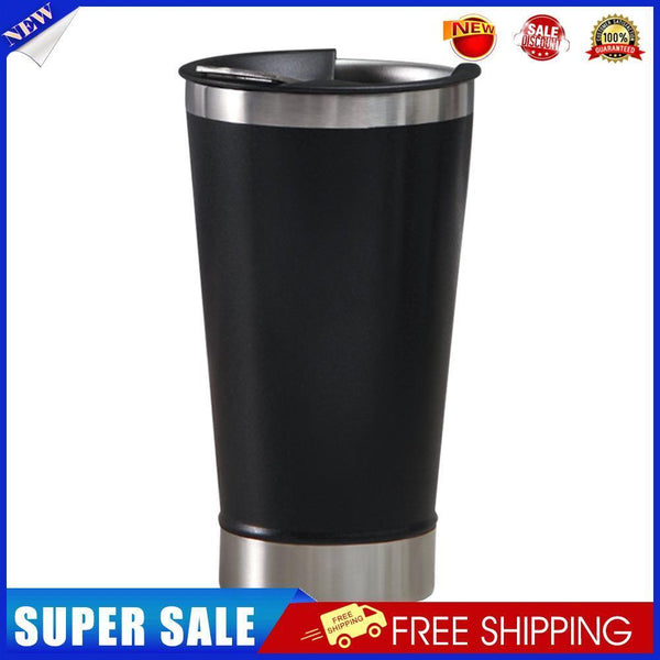 Double-layer Thermal Mug Beer Cups Stainless Steel Coffee Bottle (Black)