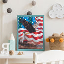 DIY Paint by Number Kit Artcraft Unique Gift Eagle with Banner Kill Time Tool