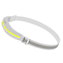 COB LED Flashlight Rechargeable Reflective Headlamp for Hiking Fishing (White)