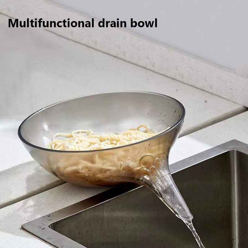 Multifunctional Fruit Vegetable Colander Sink Strainer Drain Basket (Grey) Newly