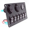 Waterproof For Car RV LED Rocker Switch Panel Dual USB Port 6 Gang 12V/24V