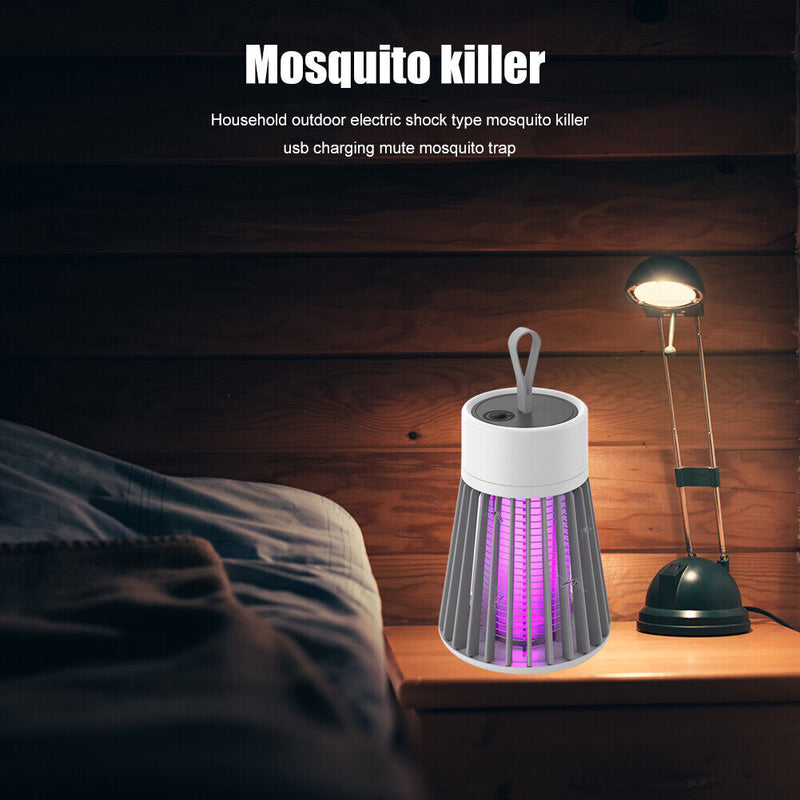 Electric Mosquito Killer Lamp LED Light Fly Bug Trap (Rechargeable Grey) Newly
