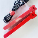 10pcs Durable Self Adhesive Cable Fastener Tape Wire Loops Strap (Red)