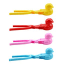 Snowball Maker Tool Duck Shape Snow Ball Tongs Clip with Handle (Pink)