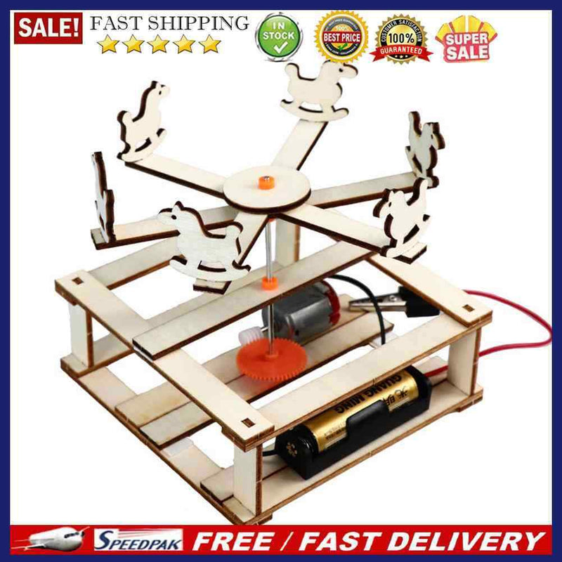 Creative DIY Merry-Go-Round Kids Electric Physical Science Educational Toys