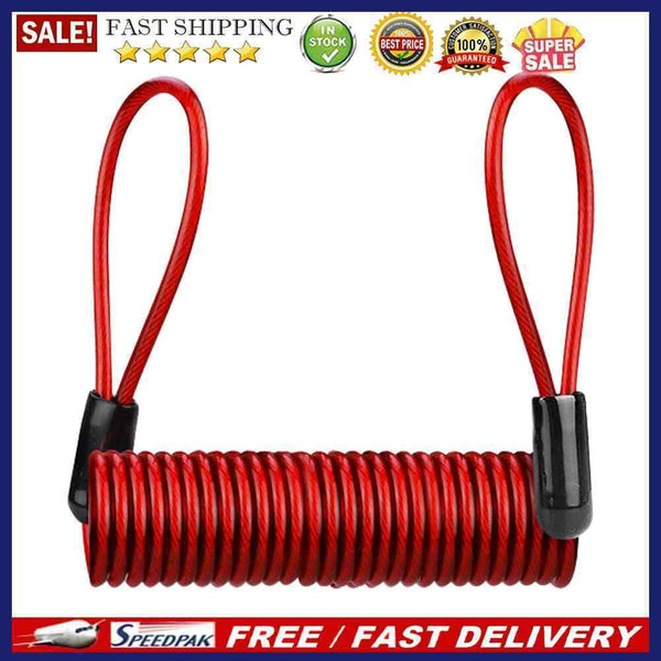 1.2m Bicycle Motorcycle Disc Lock Reminder Cable with Dual Loop Bike Access