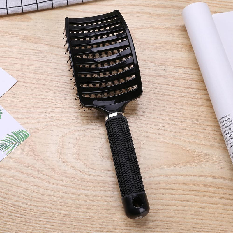 Hair Scalp Massage Comb Anti-Static Straight Curly Hair Styling Brush(Black