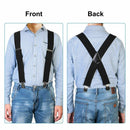 X Back Elastic Braces Adjustable Strap Clip Mens Braces Suspenders Solid Color