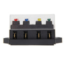4 Way Circuit Standard Blade Disaster Box Block Holder 12V/24V + Fuse