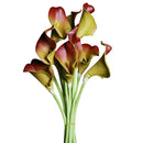 10pcs Calla Bridal Wedding Bouquet  Latex Real Feeling Flower Wine Red