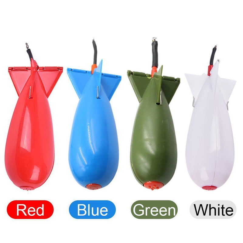 Carp Fishing Rockets Feeder 3 Size Bomb Lure Baits Holder Maker Tackle (White L)