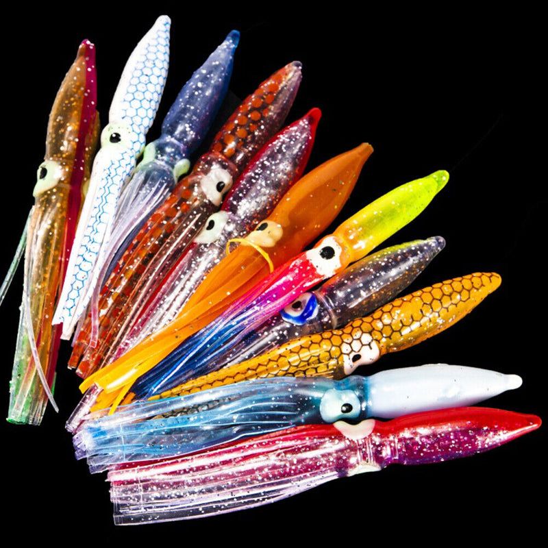 10pcs 8cm Squid Skirts Bionic Fishing Lures Artificial Soft Bait Fishing Ta