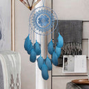 Blue Hand Hammered Dream Catcher Feather Bead Hanging Decoration Ornament