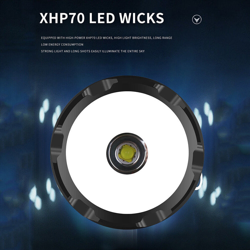 Super Bright XHP70 LED Diving Flashlight Waterproof Professional Diving Lig