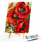 Oil Paint By Numbers Picture DIY Drawing Red Flower Acrylic Paint Decor Art
