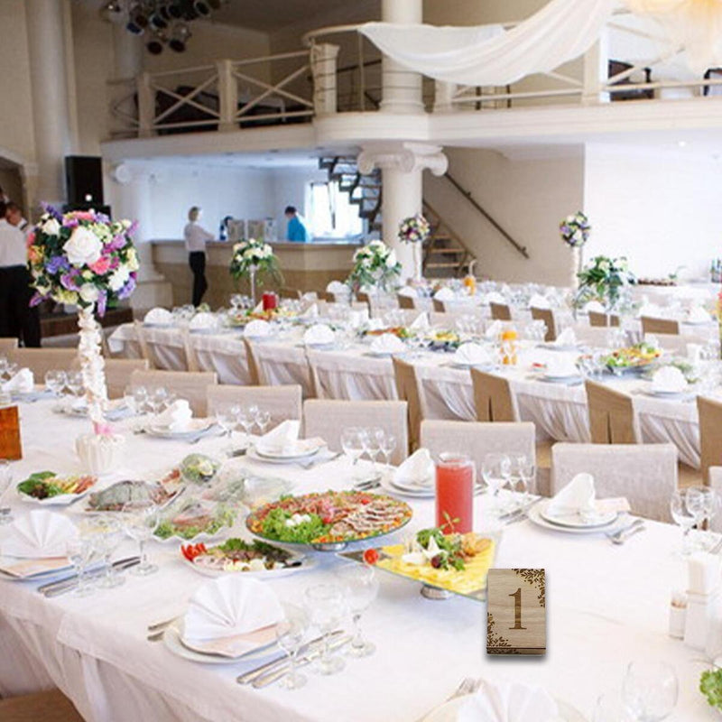 1-10 Rustic Wooden Wedding Table Numbers Decors Country Wedding Table Decor`