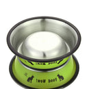 Stainless Steel Anti-skid Dog Cat Food Water Bowl Pet Feeding Tool Green