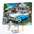 Canvas Painted Oil Paint By Numbers Washing Car Wall Art Modern Bedroom Decor