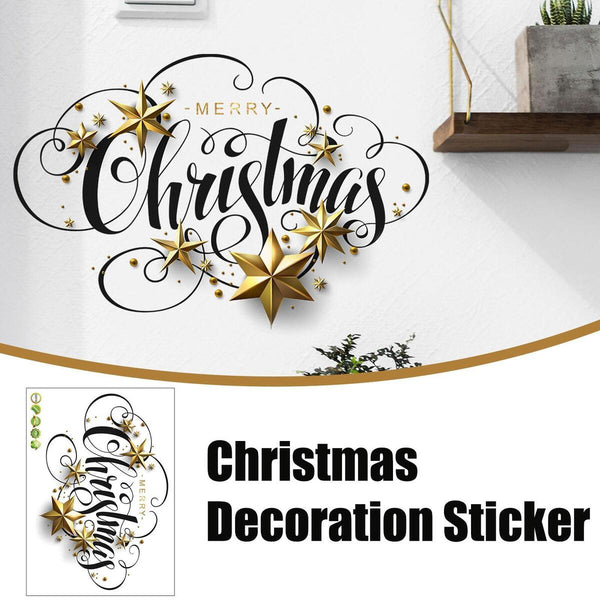 Christmas Window Stickers Merry Christmas Decorations For Home Xmas Wall Decor~