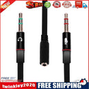 1 Female to 2 3.5mm Male Plug Y Splitter Stereo Mic Audio Adapter Cable