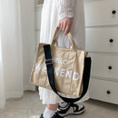 Canvas Women Shoulder Bag Large Capacity Totes Letter Printed Crossbody Handbag