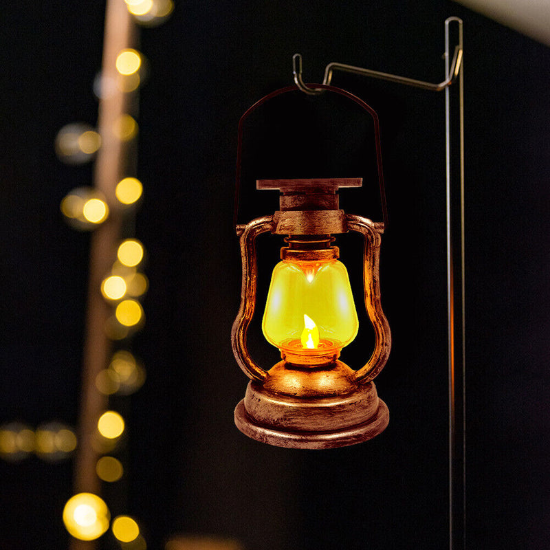 Solar Retro Kerosene Lamp Outdoor Portable Camping Yard Lantern (Copper)