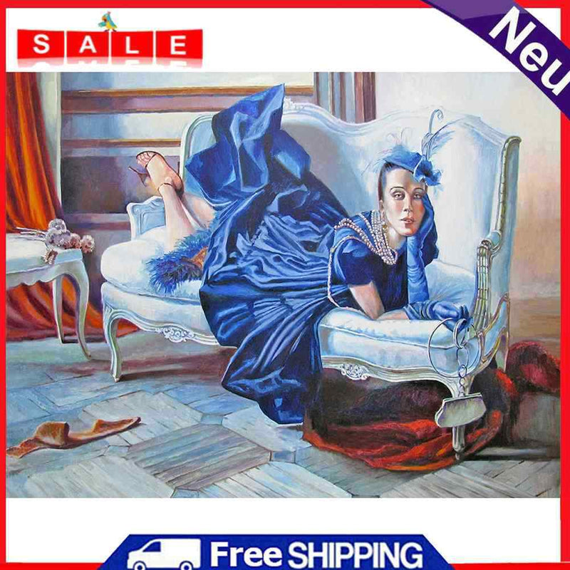 5D DIY Diamond Painting Elegant Lady Full Round Kit Rhinestones Wall Home Decor