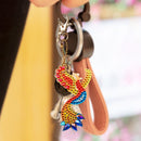 4pcs DIY Full Drill Diamond Key Chain Phenix Pendant Embroidery Keyrings Craft