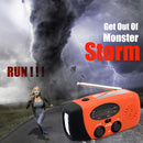 2000mAh Portable Hand Crank FM AM WB NOAA Radio Solar Radio Torch (Orange) Newly