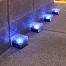 Solar Ice Cube Light LED Outdoor Waterproof Courtyard Garden Decor (Blue) Newly