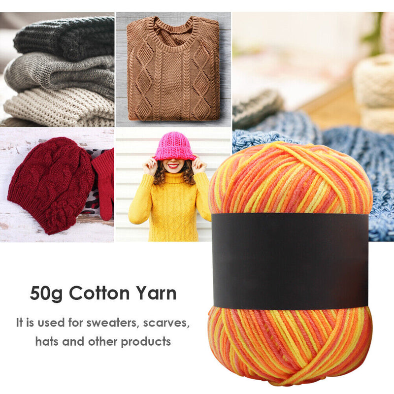 Gradient Color Milk Cotton Yarn Scarf Sweater Crochet Knitting Yarn (L) Newly