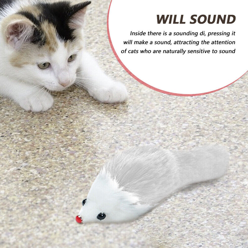 6pcs Cat Plush Toys Simulation Big Mouse Sounding Interactive Toys Pet Suppli